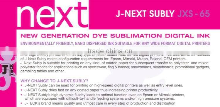 J-next dye sublimation ink for textile