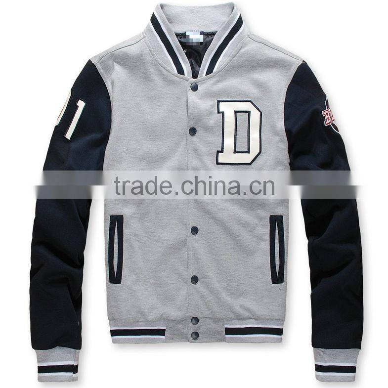 2016 top quality letterman varsity cheap custom made baseball jacket