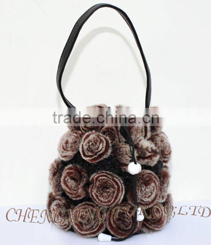 CX-H-39 Genuine Rex Rabbit Fur Samll Wedding Bag