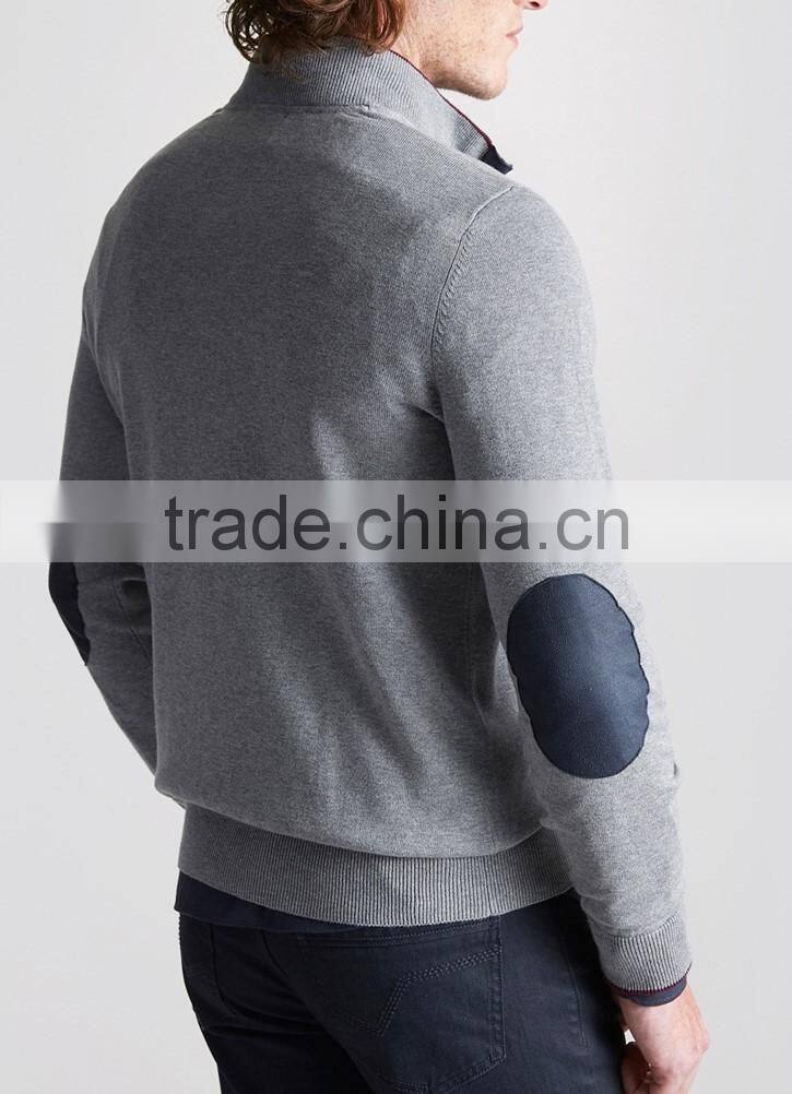 High Quality European Stylish Men's half button fashion cable pullover sweater with turtle neck(BKNM18)