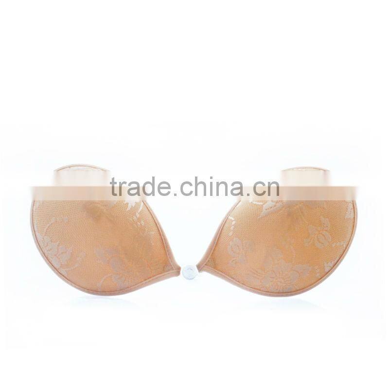 stylish breathable Stealth Seamless and strapless self adhensive genie bra with lace