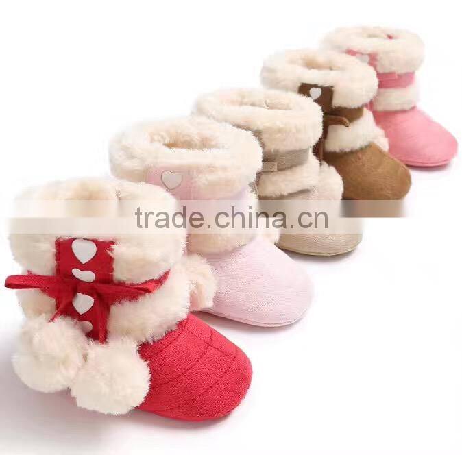 2017 Popular sports baby girls shoe Lovely Winter Warm snow boots Red Pink Brown Cute boot shoes