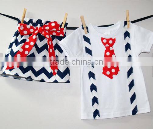 4th of July boy bow tie hot sale red and white baby tie wholesale chevron fashion baby tie