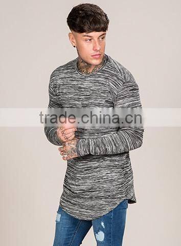 Wholesale t shirt manufacturers in China long line slub t shirts custom