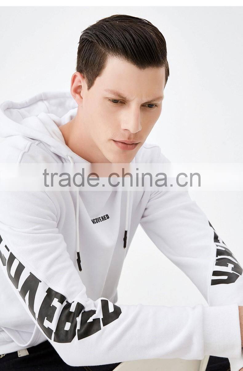 2017 Custom Printed Mens Cotton Hoodies Sweatshirt Pullover with embroidered logo