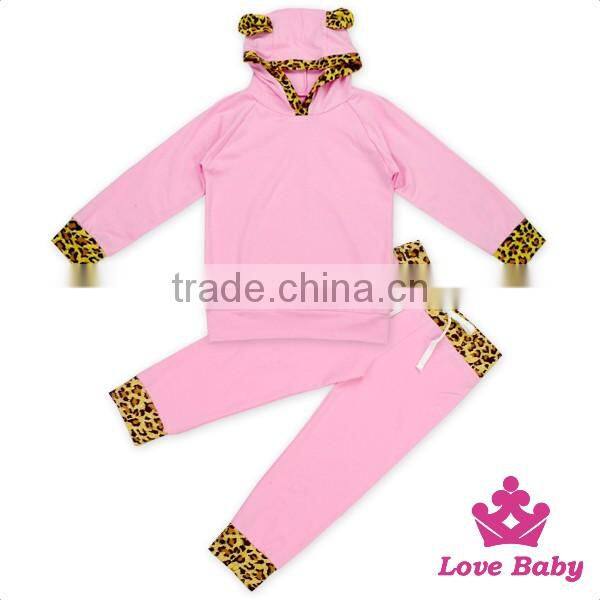 2017 Spring Sweet Girls Clothes Sets Cotton Girl Suit Rabbit Ears Boutique Outfit Kids Comfortable Clothing