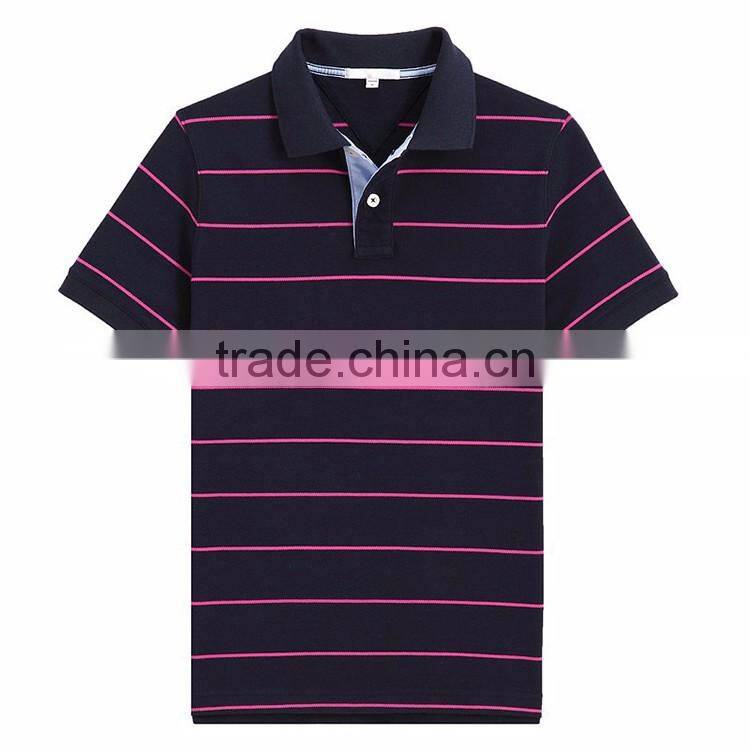 180gsm 65 polyester 35 cotton wholesale mens custom striped polo shirt