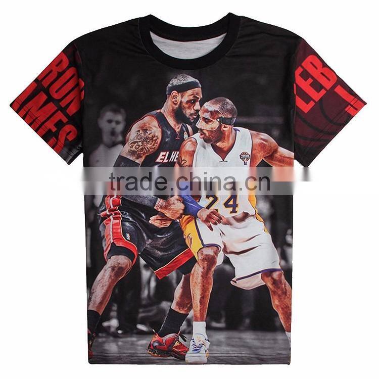 3D Printing 95% Polyester 5% Spandex Dry Fit Sublimation T-shirt Wholesale