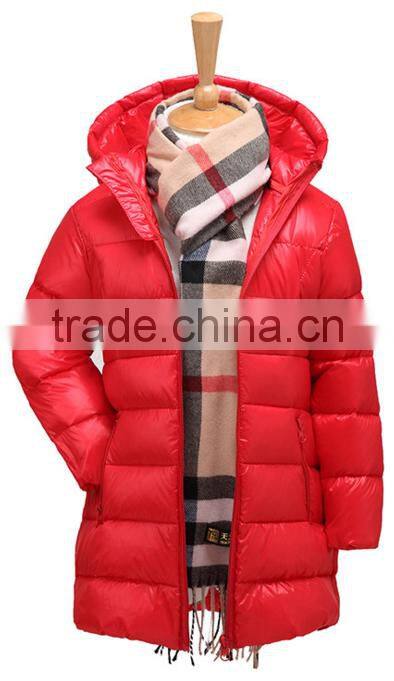 wholesale custom high quality girls long duck filled winter waterproof&windproof warm down coat