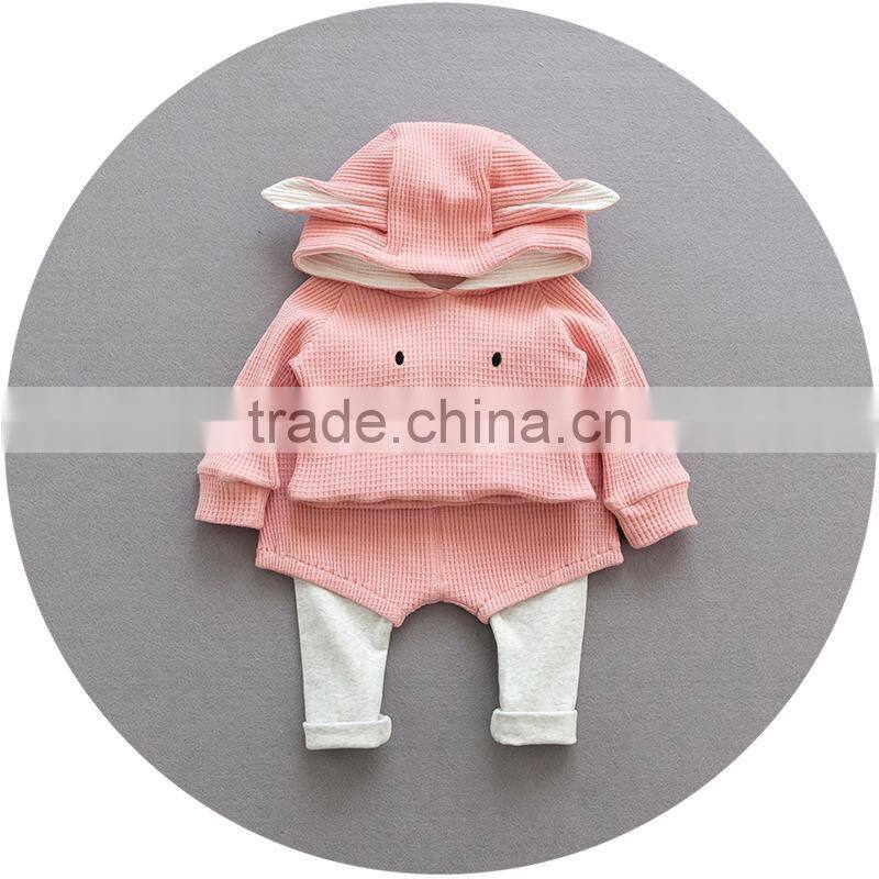 S17666A 2017 spring autumn kids clothing sets litter girls cartoon clothing set
