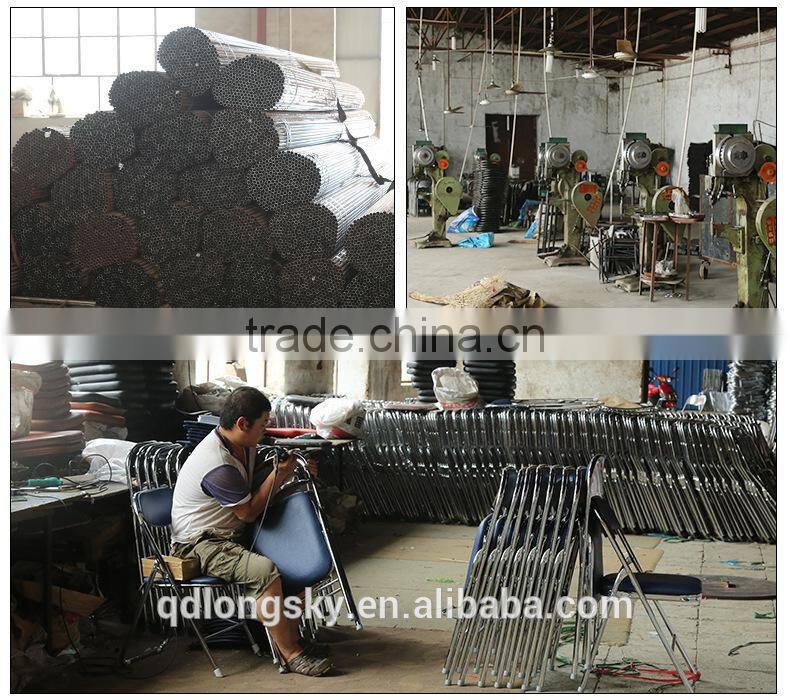 LS-9008A Hot sale top quality steel pipe cheap PU folding stool leather event chair wholesale metal folding chair