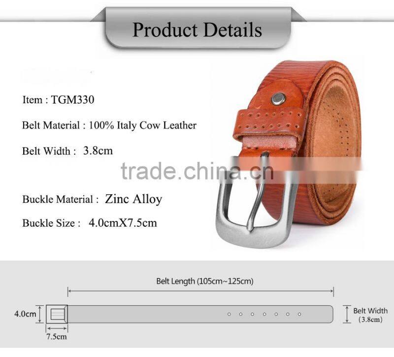 Wholesale Real Leather Belts Classic Style Coffee Color Belt for Men