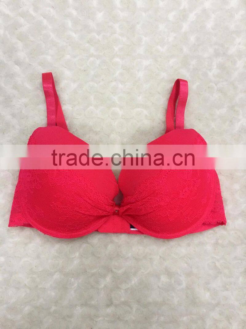 Lace top see through polymide bra and panty brief Shantou quality underwear Sanhui