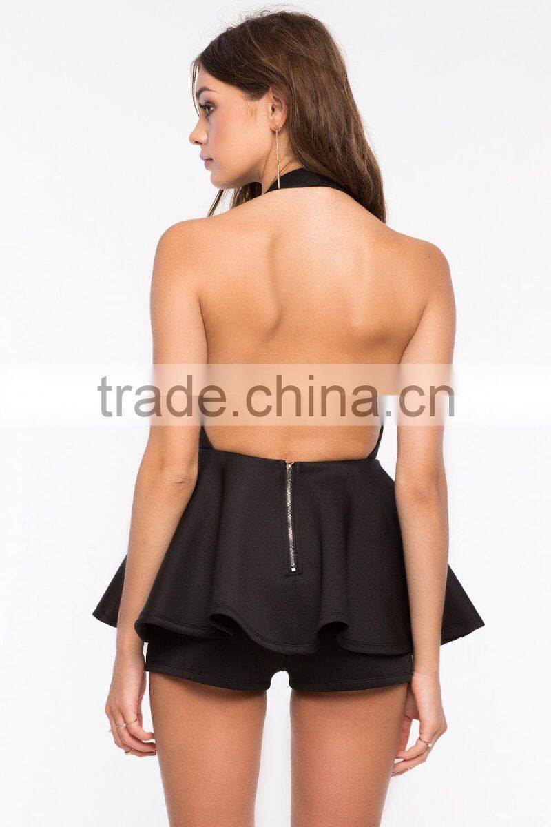 Super sexy halter neck V neck woman romper clothes for adult 2015