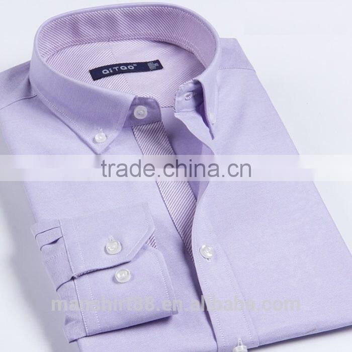 2017 high quality new fashion men button down contrast color oxford dress shirt