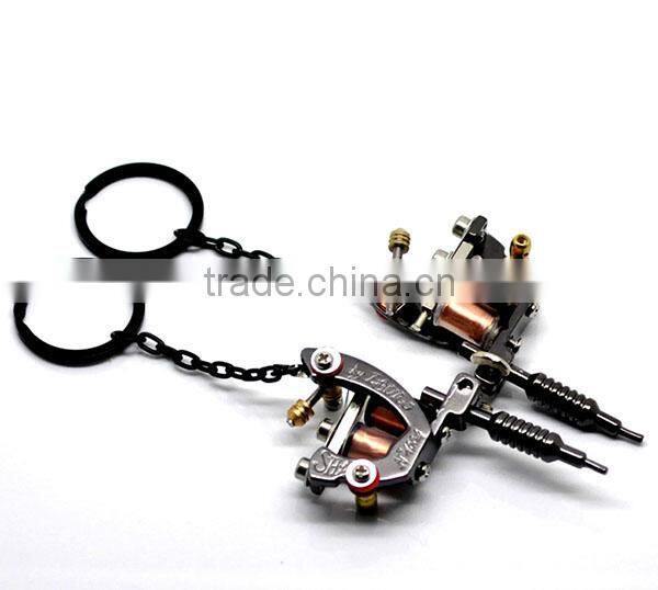 Wholesale 1PC Gunmetal Mini Tattoo Machine Key Chains & Key Ring