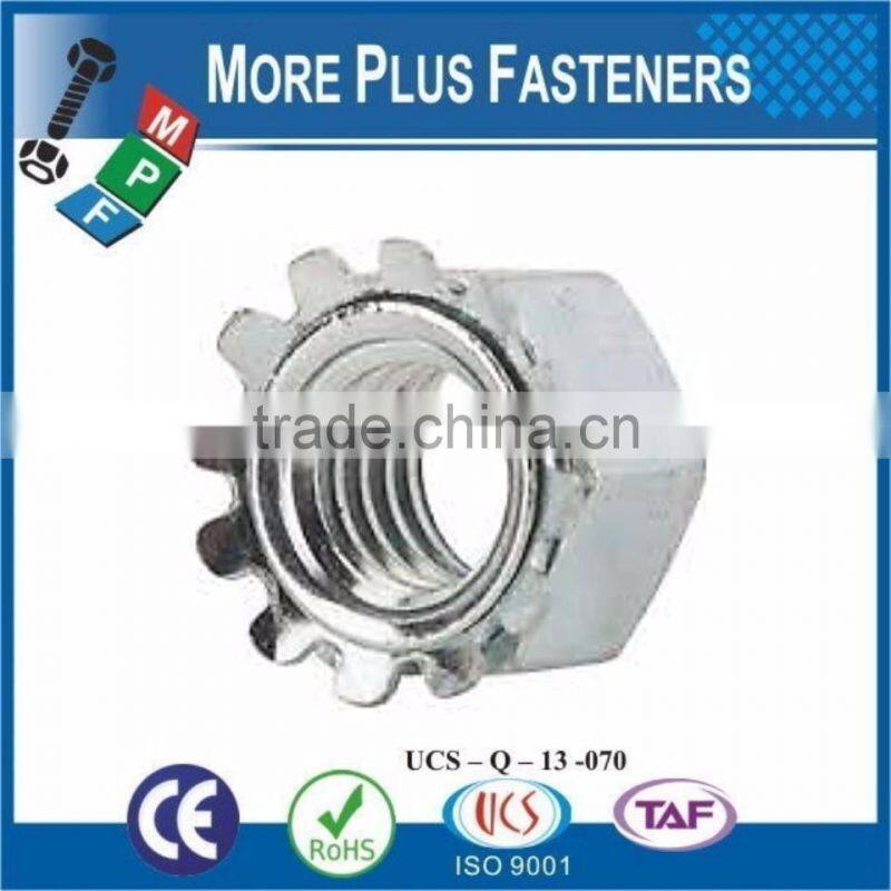 Made in Taiwan Black Oxide Plated Steel Stainless Steel Zinc Finish Steel Keps K Lock Nut