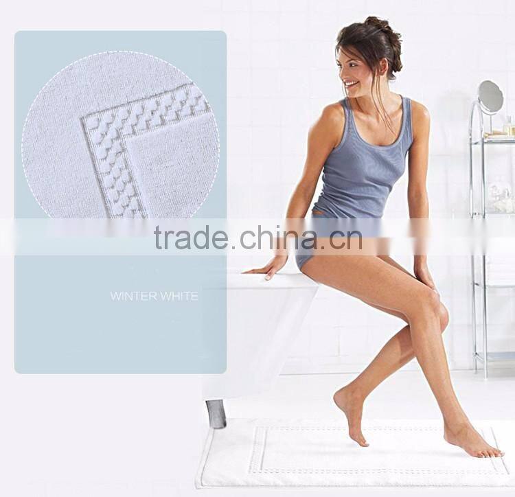 Hotel bath mat non slip bath mat 100% cotton custom logo