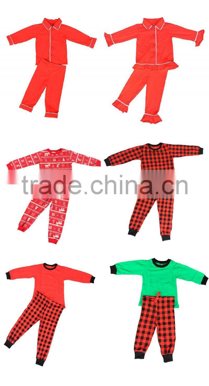 wholesale children organic cotton fabric pajamas kids girls matching fancy striped pajamas