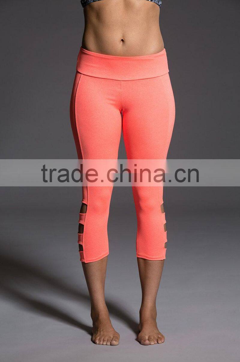Factory Custom Dry Fit Supplex Lycra Capri Leggings Women Workout Pants