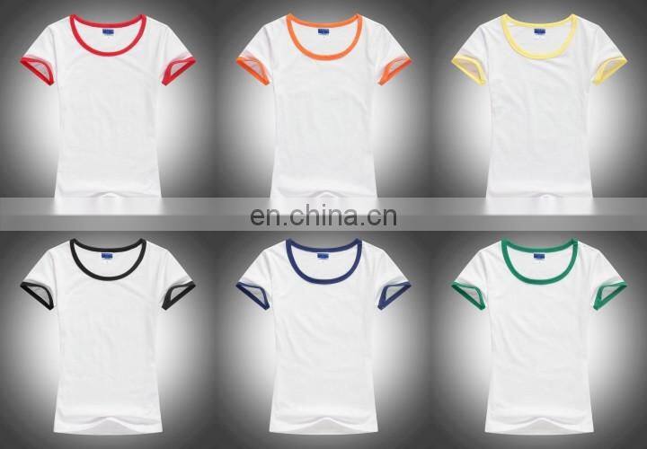 Plain model women shirts,two color t shirt,two tone t-shirt