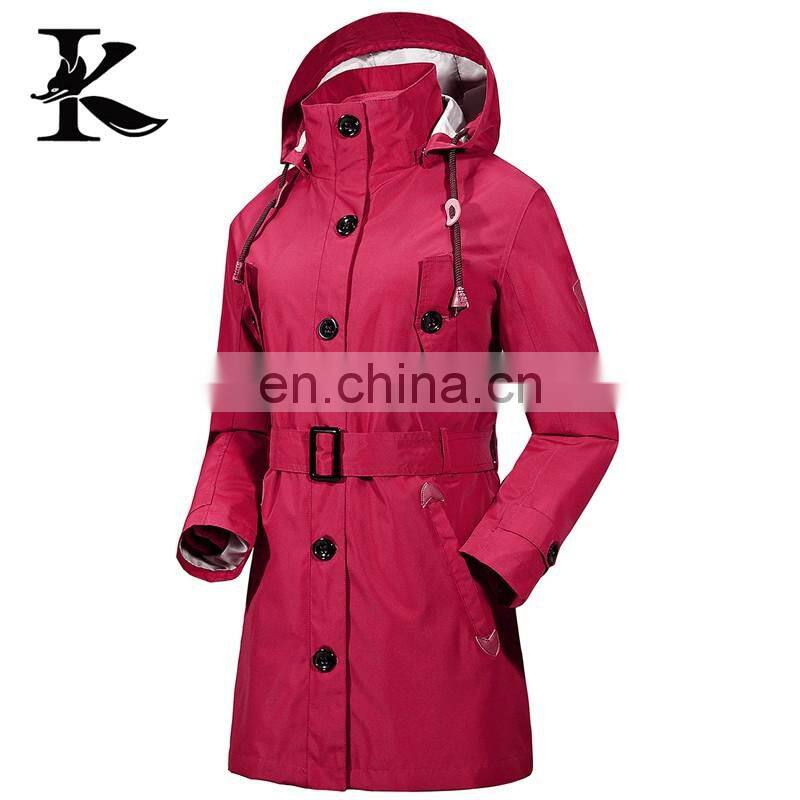 Long Pattern WomenWinter Jacket Detachable Inner Fleece Waterproof Jacket