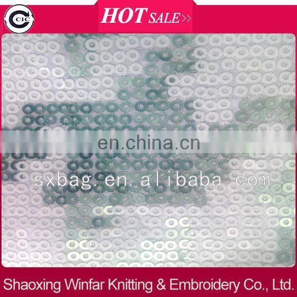 Houndstooth sequin embroidery fabric for lady dress garment