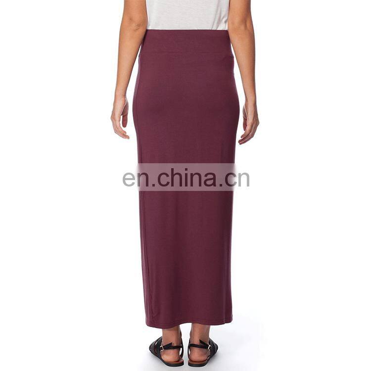 Wine Color Fashion Cotton long Skirt For Women