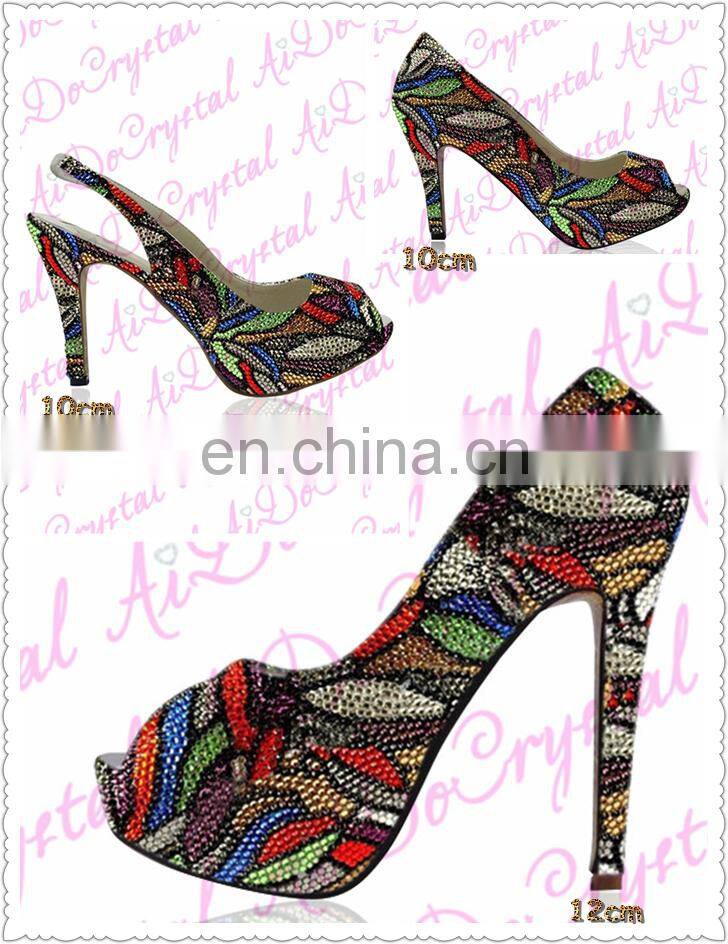 Aidocrystal peep toe slingbacks sandals platform shoes wholesale Italian shoes and matching bags