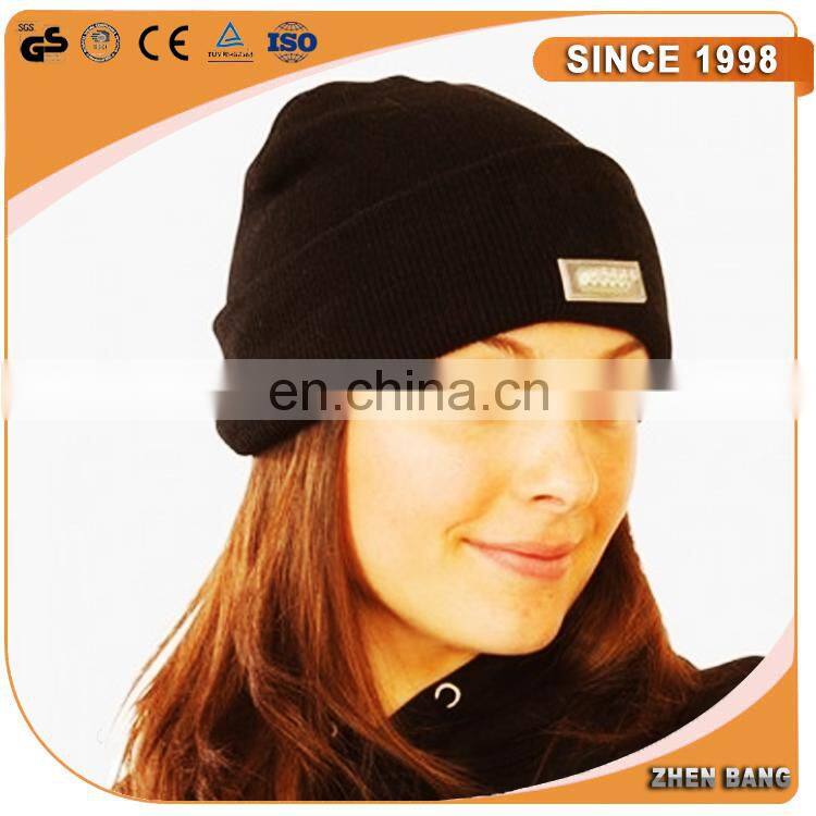 black acrylic beanie hat with led light inside Factory Custom led beanie for Christmas gift