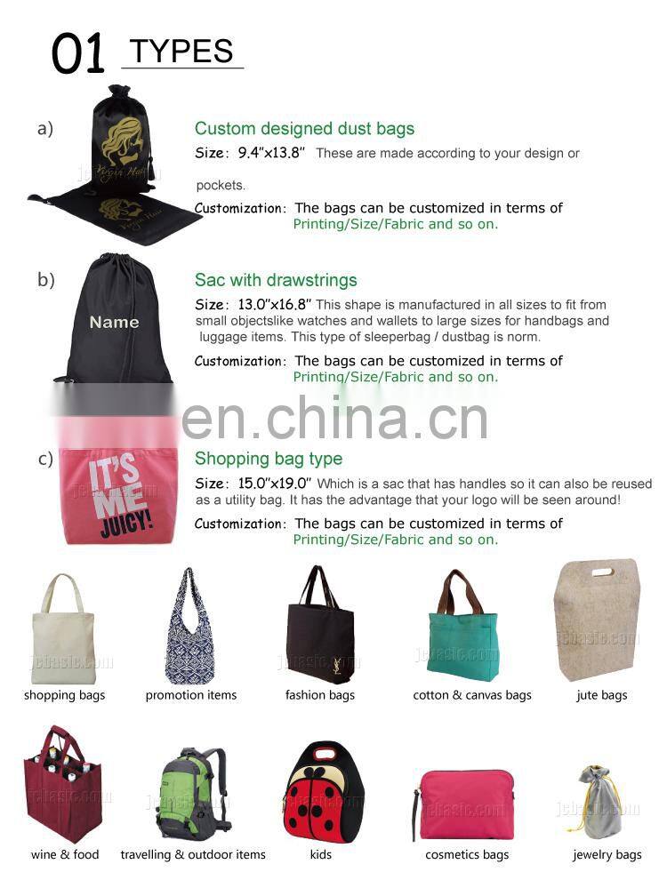 custom gold logo drawstring pouch bags dust bag with two strings