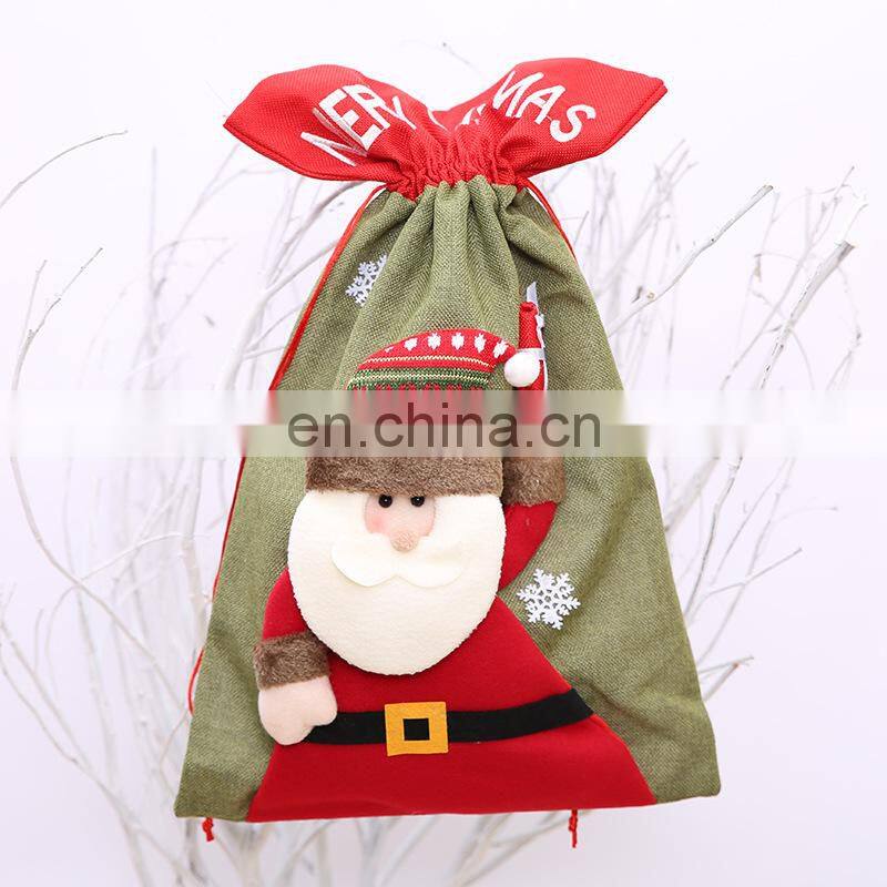 Large Christmas Gift Bags Non Woven Bag Santa Snowman Reindeer Candy Bag Wholesale Santa Sacks Christmas Decoration 2017