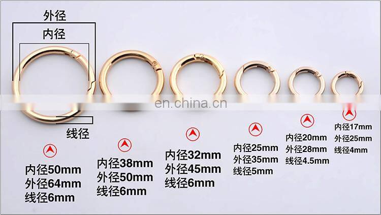 Hot Sale Bag Fittings Decorative Metal Spring O Ring