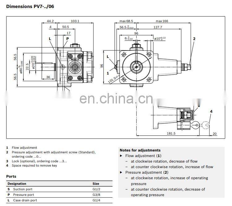 Rexroth PV7-1X/25-45RE01MC0-08 hydraulic variable vane pump