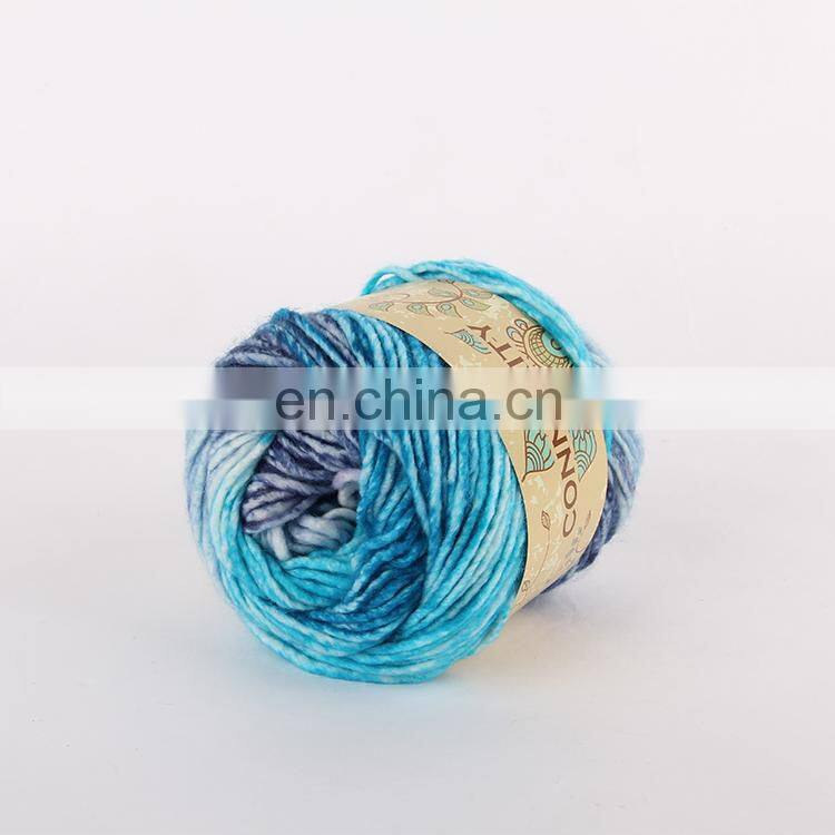 Special dyed multicolor yarn , rainbow hand knitting yarn