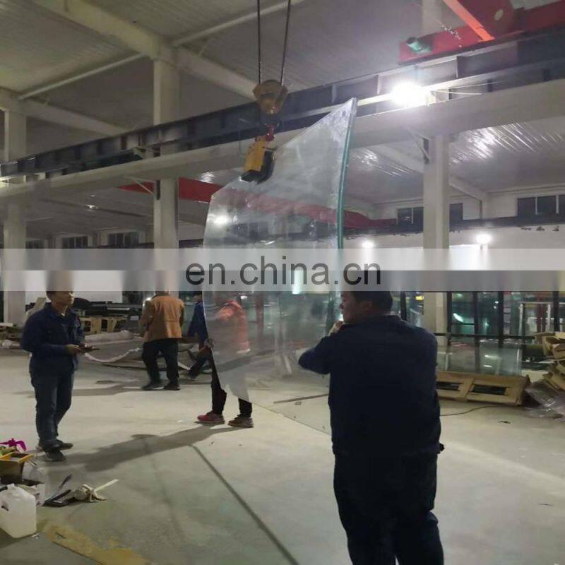 big size big radius clear curved tempered glass