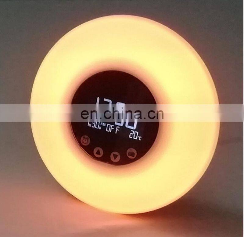 Amazon hot seller 7 colors changed Digital Thermometer led cube alarm clock