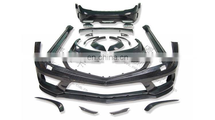 C-CLASS W204 C63 A style Sedan to Black Series style body kit 07~14y FRP front and rear bumpers side skirts fenders muffler