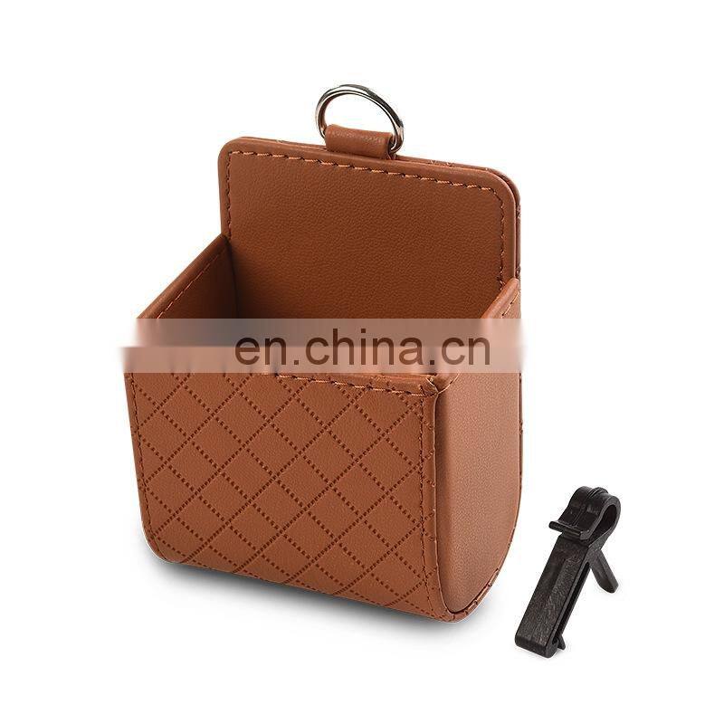 Car Storage Box Leather Organizer Bag Universal For Phone Coin Card Money Key Holder Hanging in Car Accessories Stowing Tidying