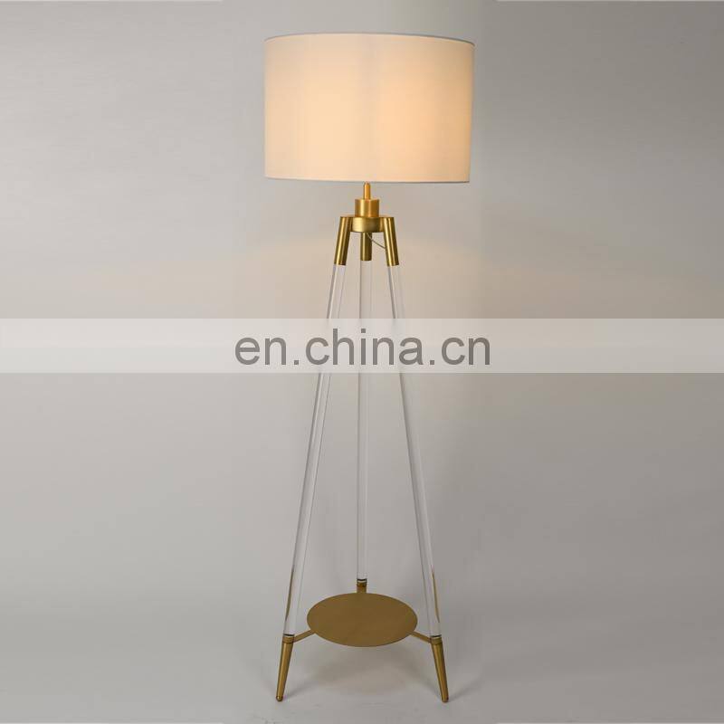 Simple three-legged bedside lamps with glass shade art supplies chrome lamp table light
