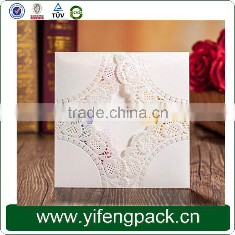 Fancy luxurious 3d laser cut wedding invitation card