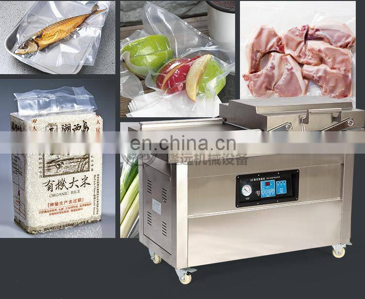 Double chamber vacuum packing machine for sea food / salted meat / dry fish / pork / beef / rice