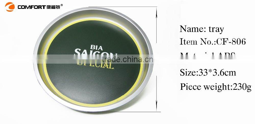 Competitive plastic around food serving tray