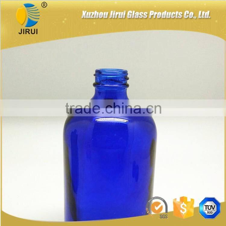 500ml Popular Round Shape Cobalt Blue Glass Boston Bottle