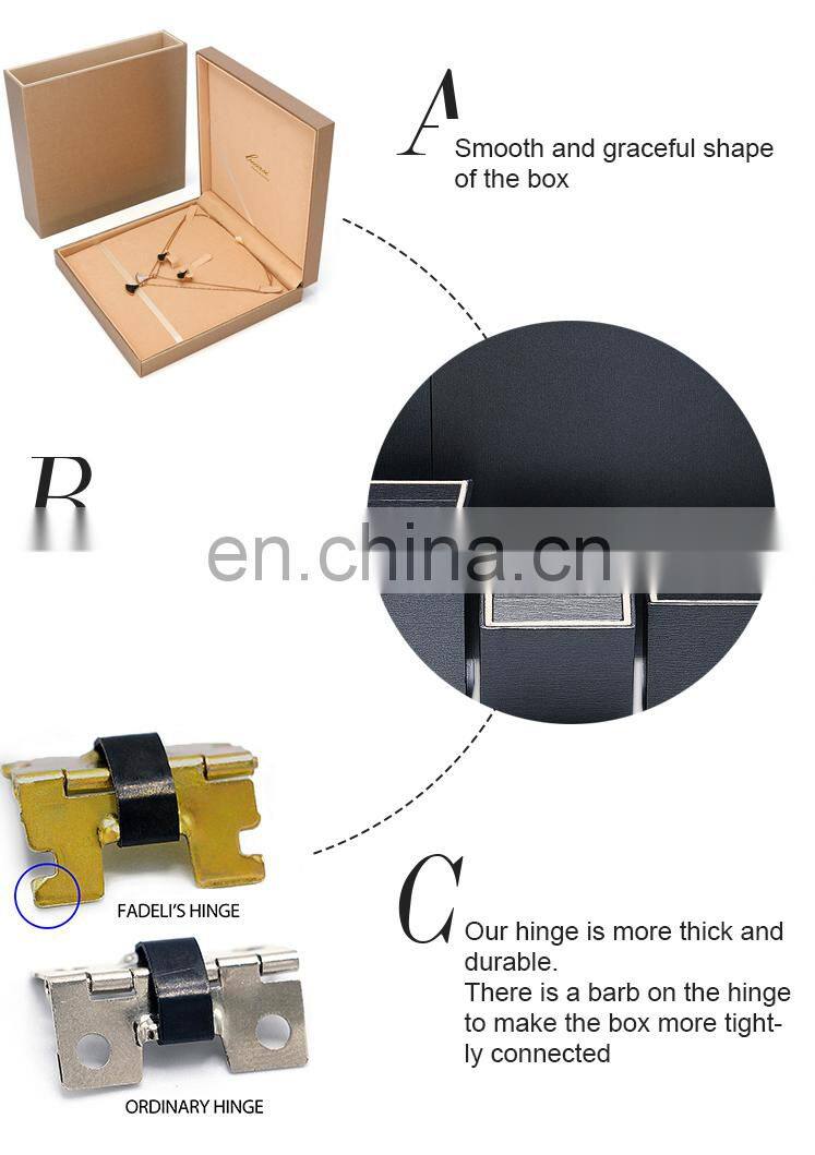 Factory direct supply high quality large Paper necklace boxes Gold Color necklace box