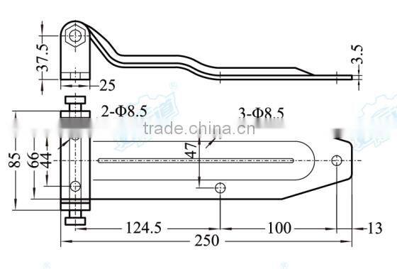 01122 Stamping 250mm zinc plated truck trailer hinge