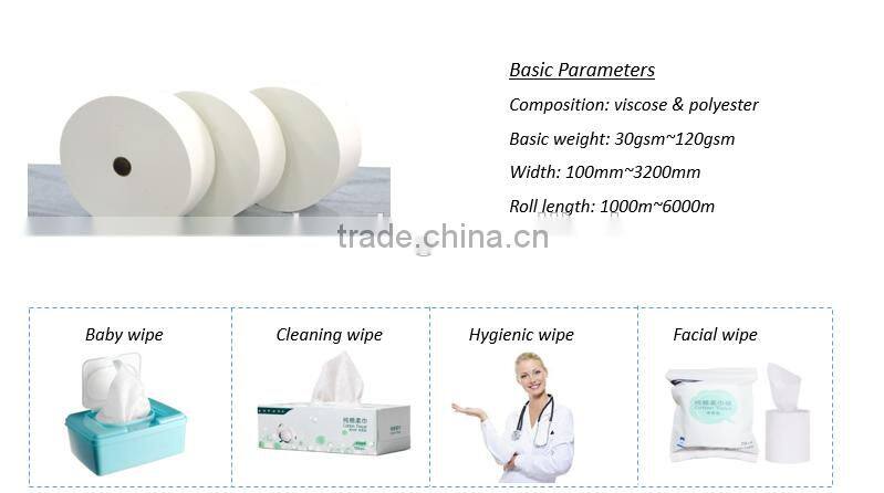 30 % Polyester Blends Spunlace Viscose Rolls