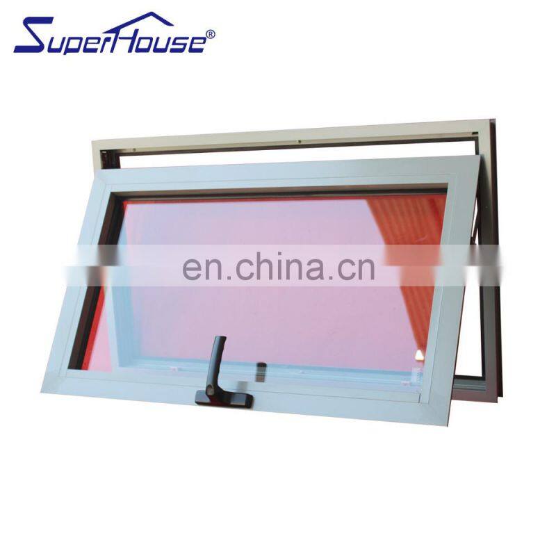 Australia Aluminium Alloy Aluminum Awning Windows Waterproof Double Tempered Glass Restaurant Awning Window