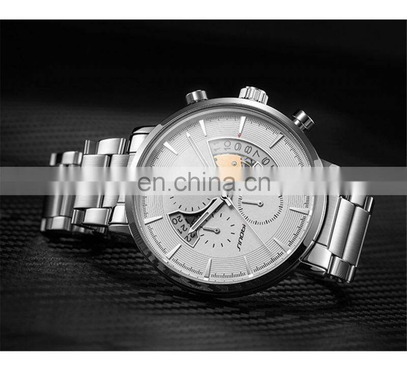 SINOBI Mens Style Watches S9829G Creative Men Watch Luminous with Date Window Chronograph Timepiece Clock Watch