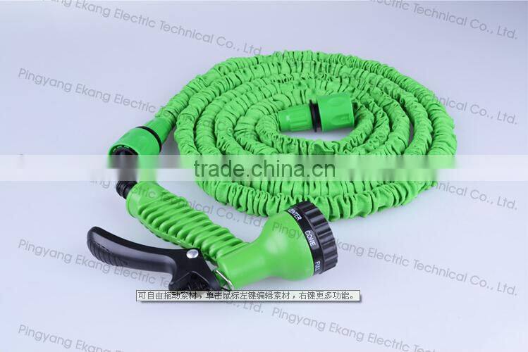 Expandable hose as seen on TV with 7 function gun shrinking garden rubber hose
